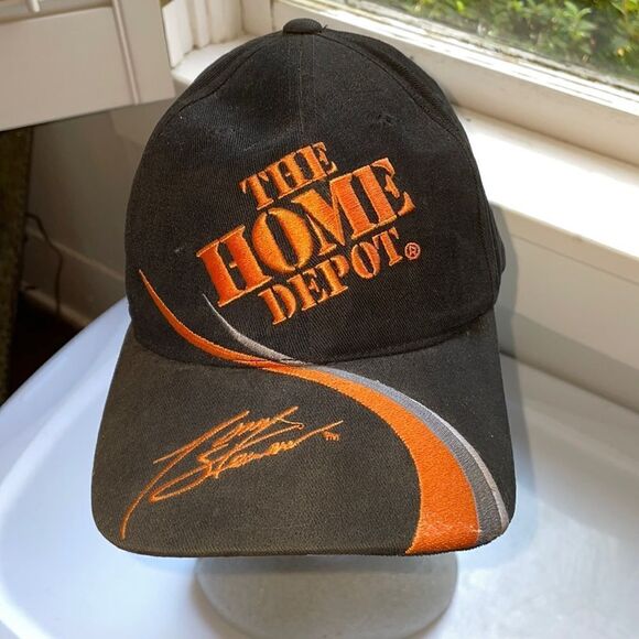 Vtg NASCAR The Home Depot Tony Stewart number 20 black cotton snap back cap - Picture 1 of 7